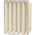 Rechteckiger Taschenfilter, 592 x 287 x 500 Millimeter, mit mehreren tiefen Filtertaschen in einem Metallrahmen